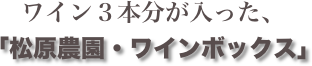 ワイン３本分が入った、
「松原農園・ワインボックス」